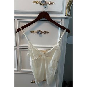 RARE Y2K True Vintage, Abercrombie & Fitch cream, sheer, lace camisole, Sz M